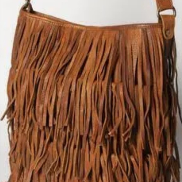 Tan ,Fringed ,Crossbody Bag ,Leather Material .New - Picture 7 of 9